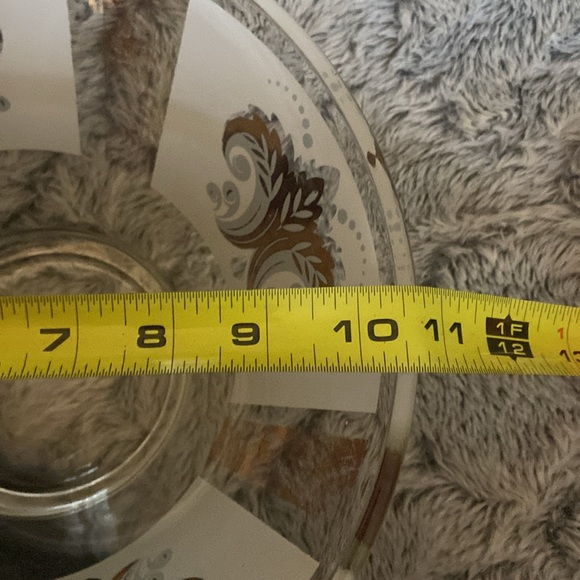 Vintage large glass bowl with small bowl hanger - Picture 12 of 15